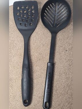 Calphalon Nylon Slotted Spoon &  OXO Perforated Turner/Spatula Heat Resistant